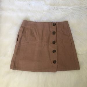 Pink button down skirt with pockets